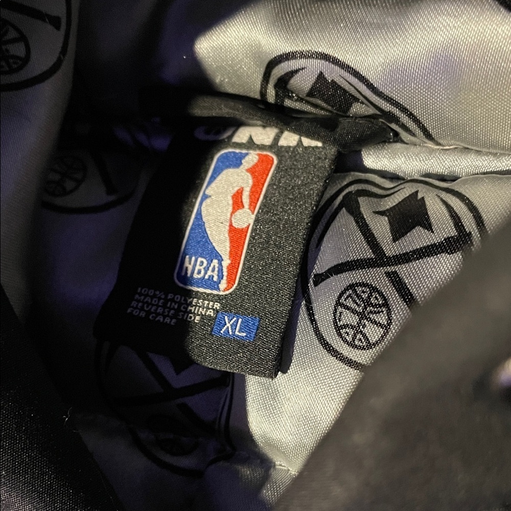 NBA UNK Black Quilted Puffer Denver Nuggets Jacket Coat - Picture 5 of 15